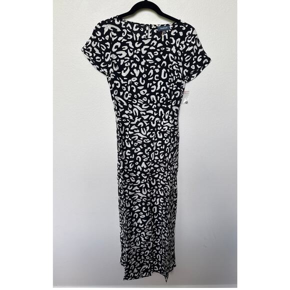 ModCloth Bold Notion Black White Cropped Jumpsuit Leopard Women's Size 00 NWT - Picture 1 of 9